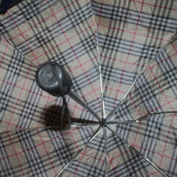 Vintage Folding Nova Check Tartan Plaid Umbrella Unisex - Picture 7 of 8